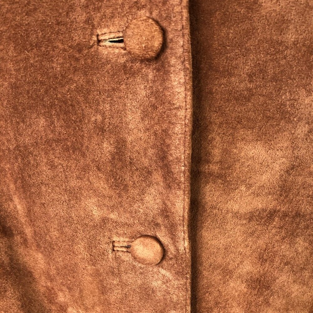 Vintage Nuons Suede Jacket Womens 6 Brown Genuine Leather Blazer - Picture 16 of 16